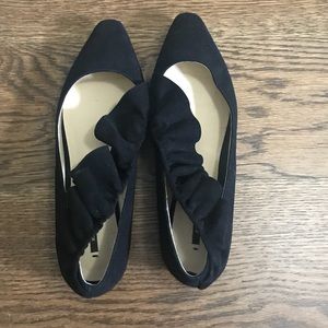 Black suede Zara Flats